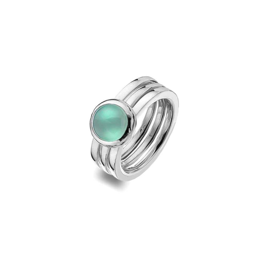 Blue Chalcedony Stacking Rings - SilverOrigins