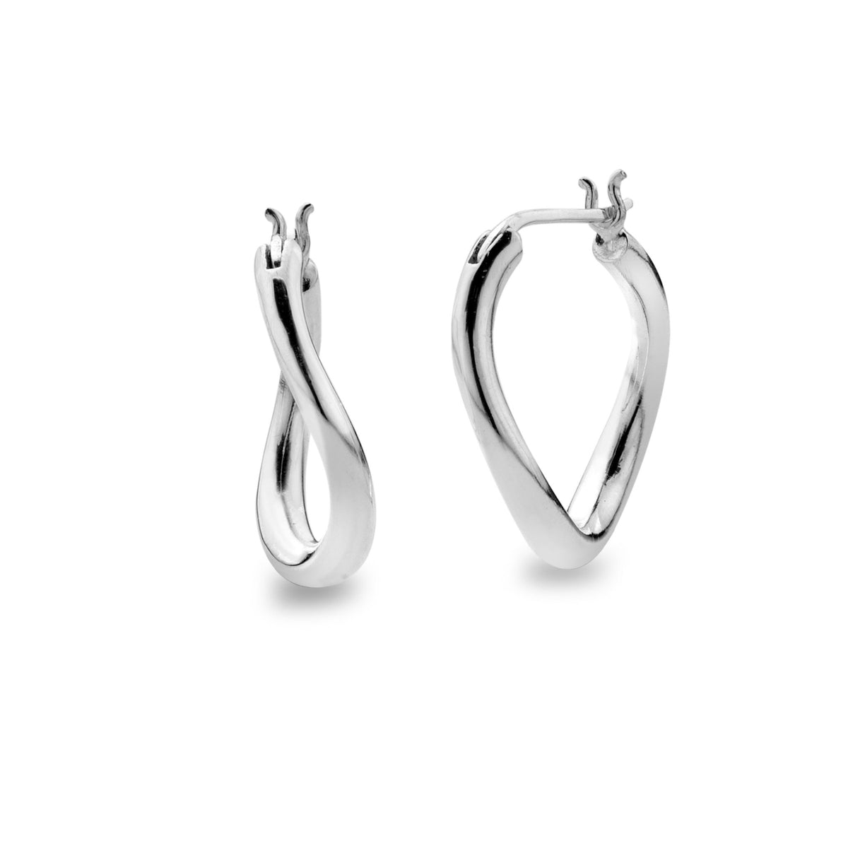 Outlet Wavy Hoop Earring: Silver with pearls oxide finish