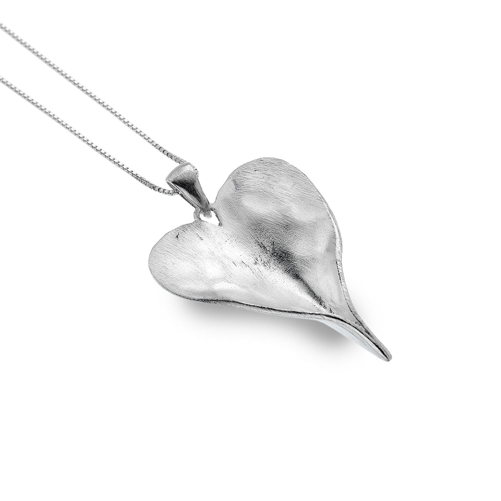 Leaf Heart Pendant - SilverOrigins