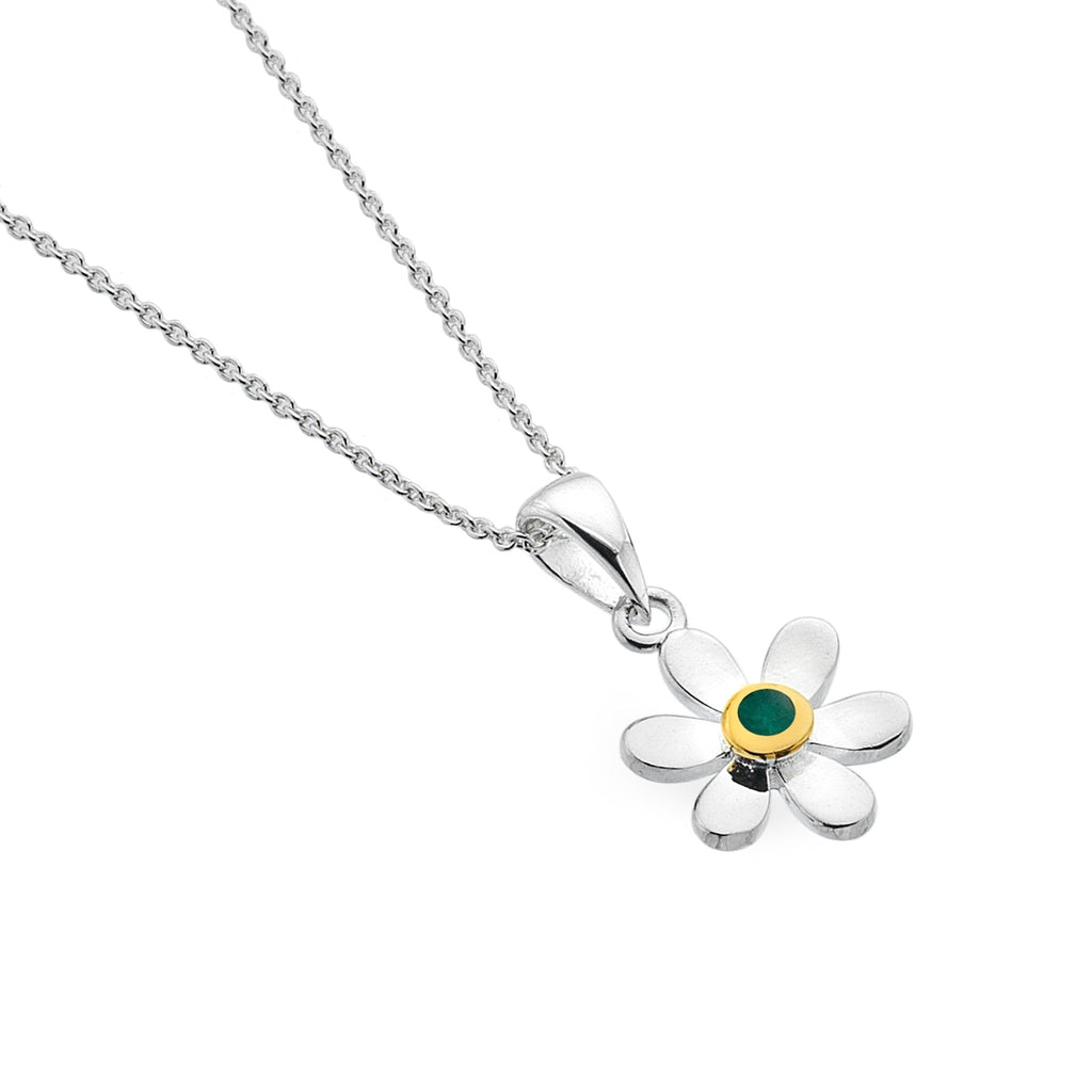 May birthstone daisy pendant - SilverOrigins