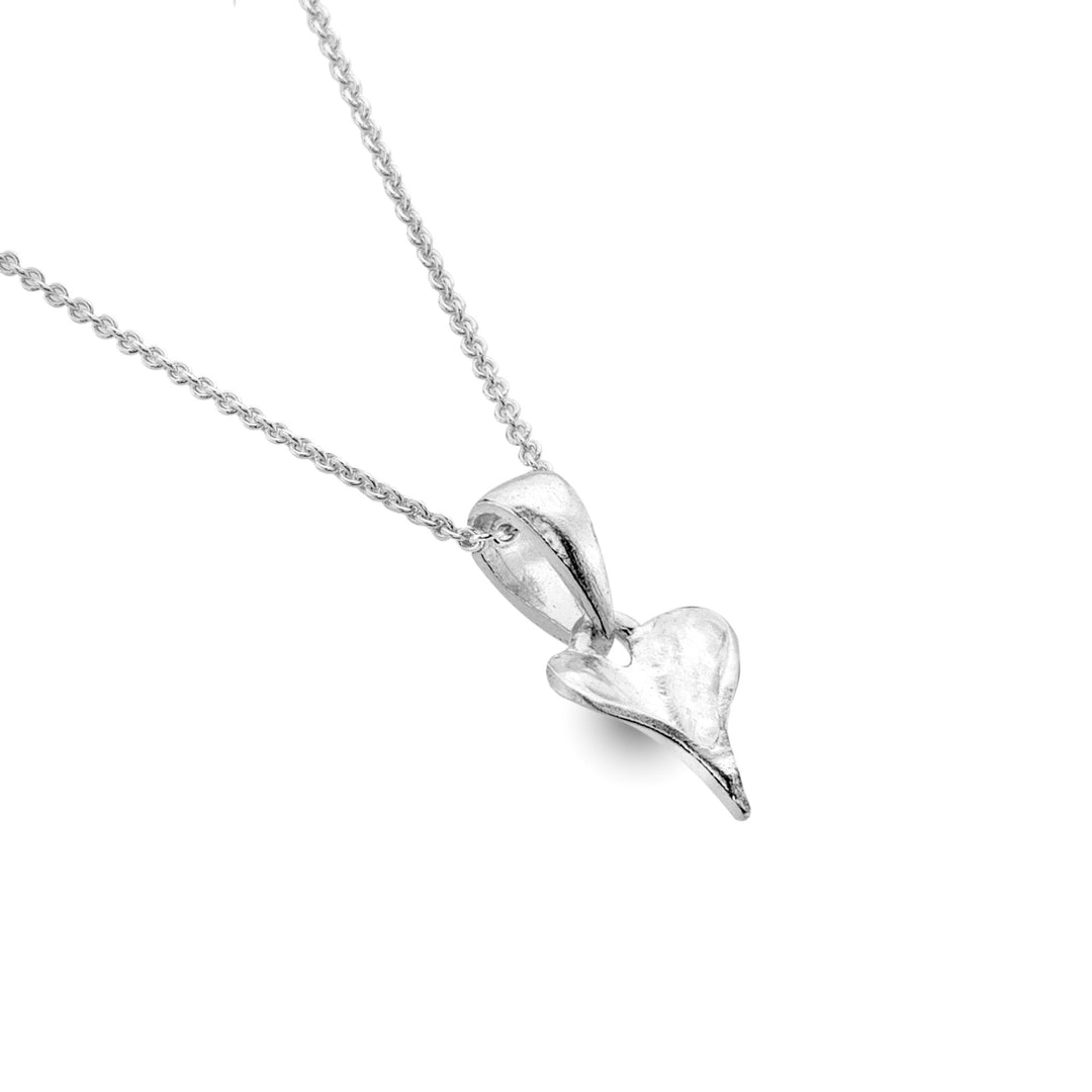 Petite leaf heart pendant