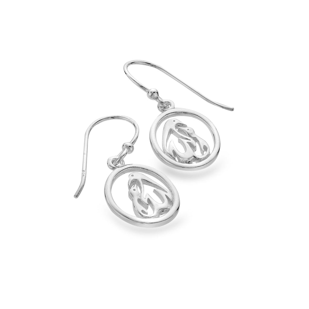 Mother penguin earrings - SilverOrigins
