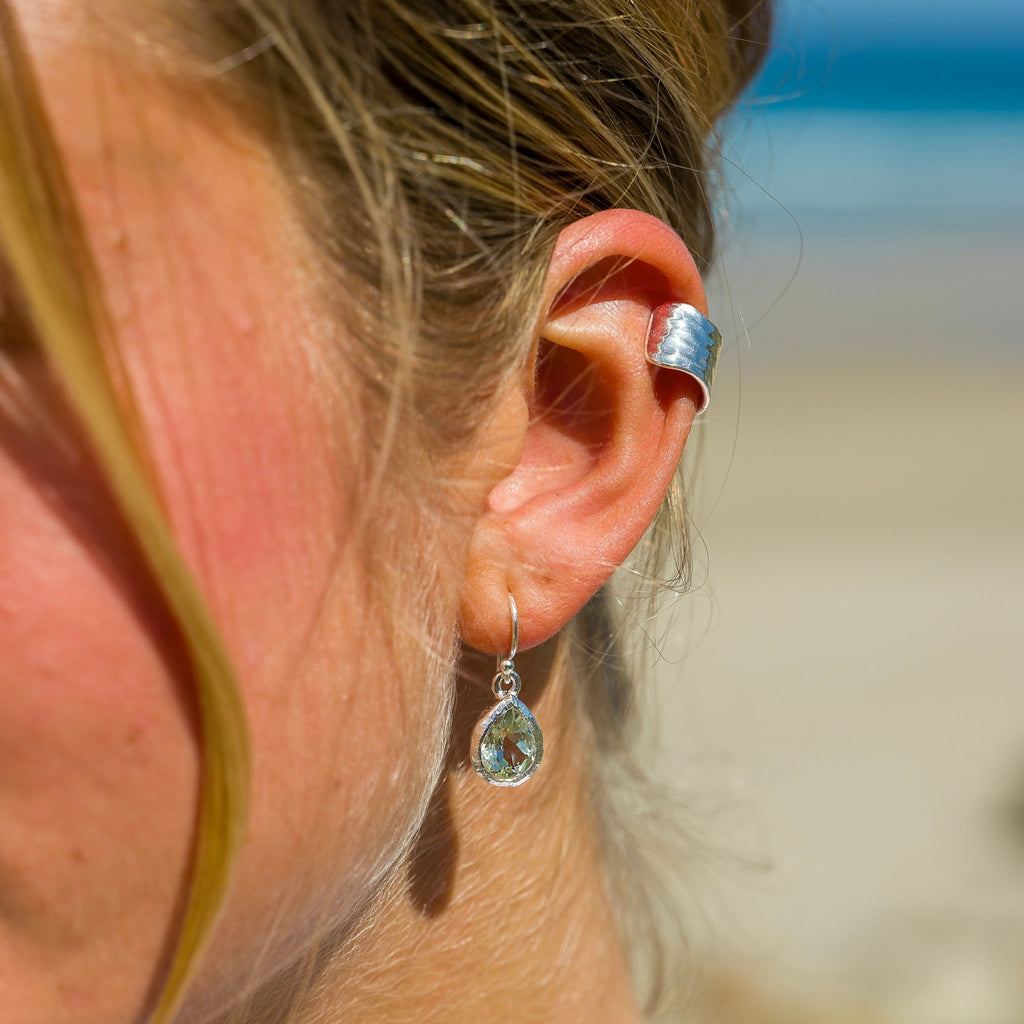 Ocean droplet Quartz earrings - SilverOrigins