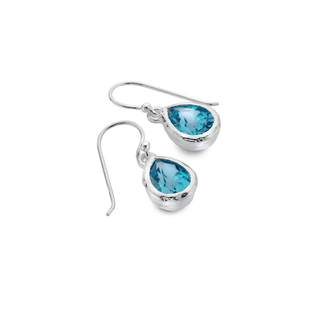 Ocean droplet topaz earrings