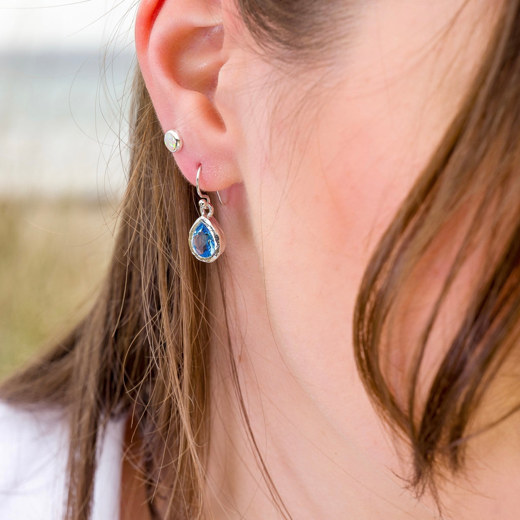 Ocean droplet topaz earrings - SilverOrigins