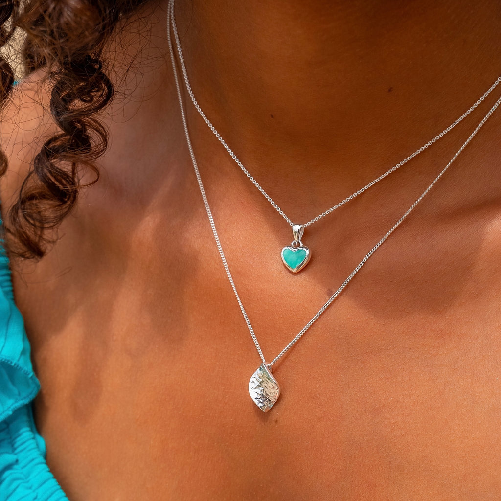 Turquoise love stone pendant - SilverOrigins