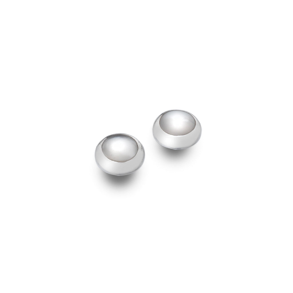 White mother of pearl studs - SilverOrigins