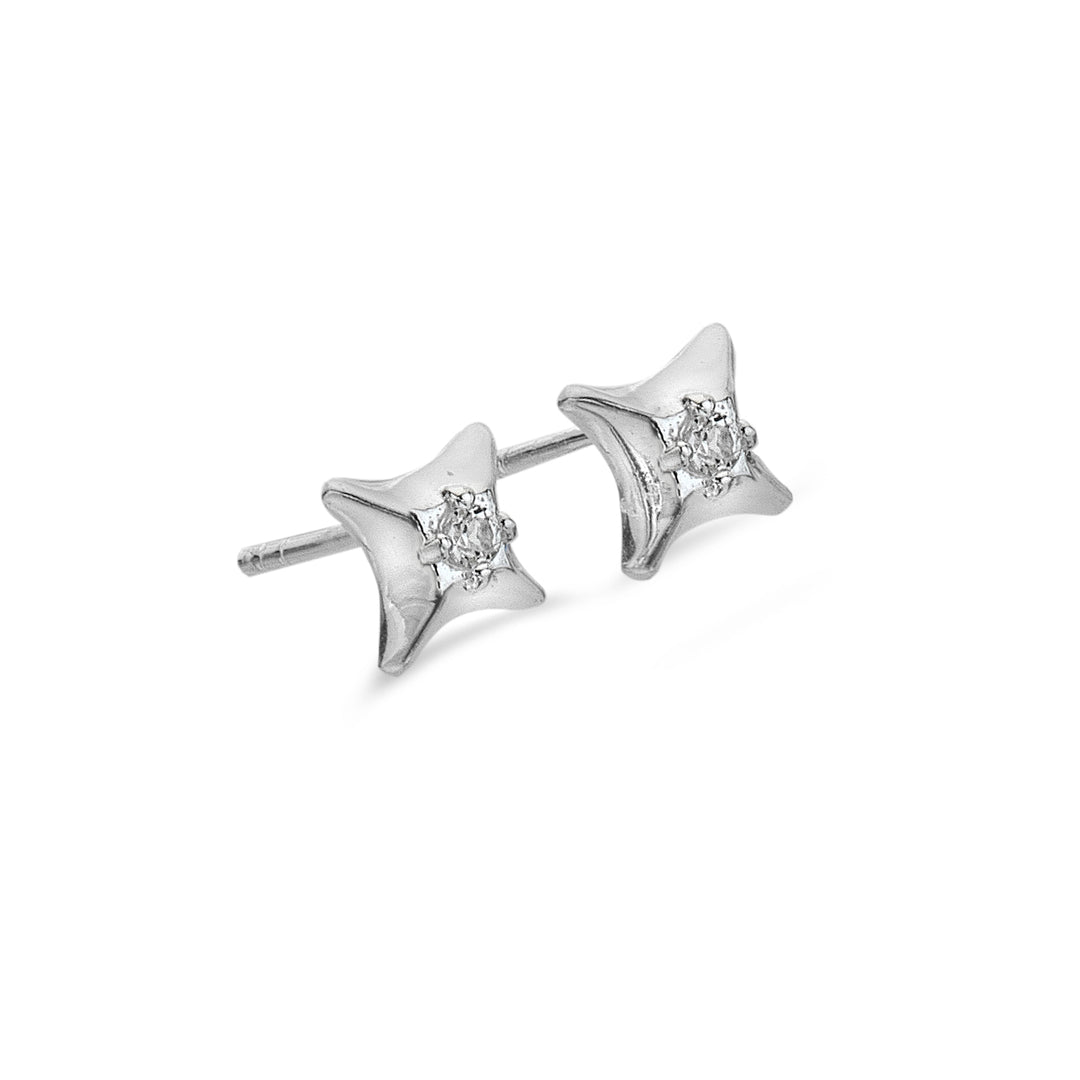 White Topaz True North Studs