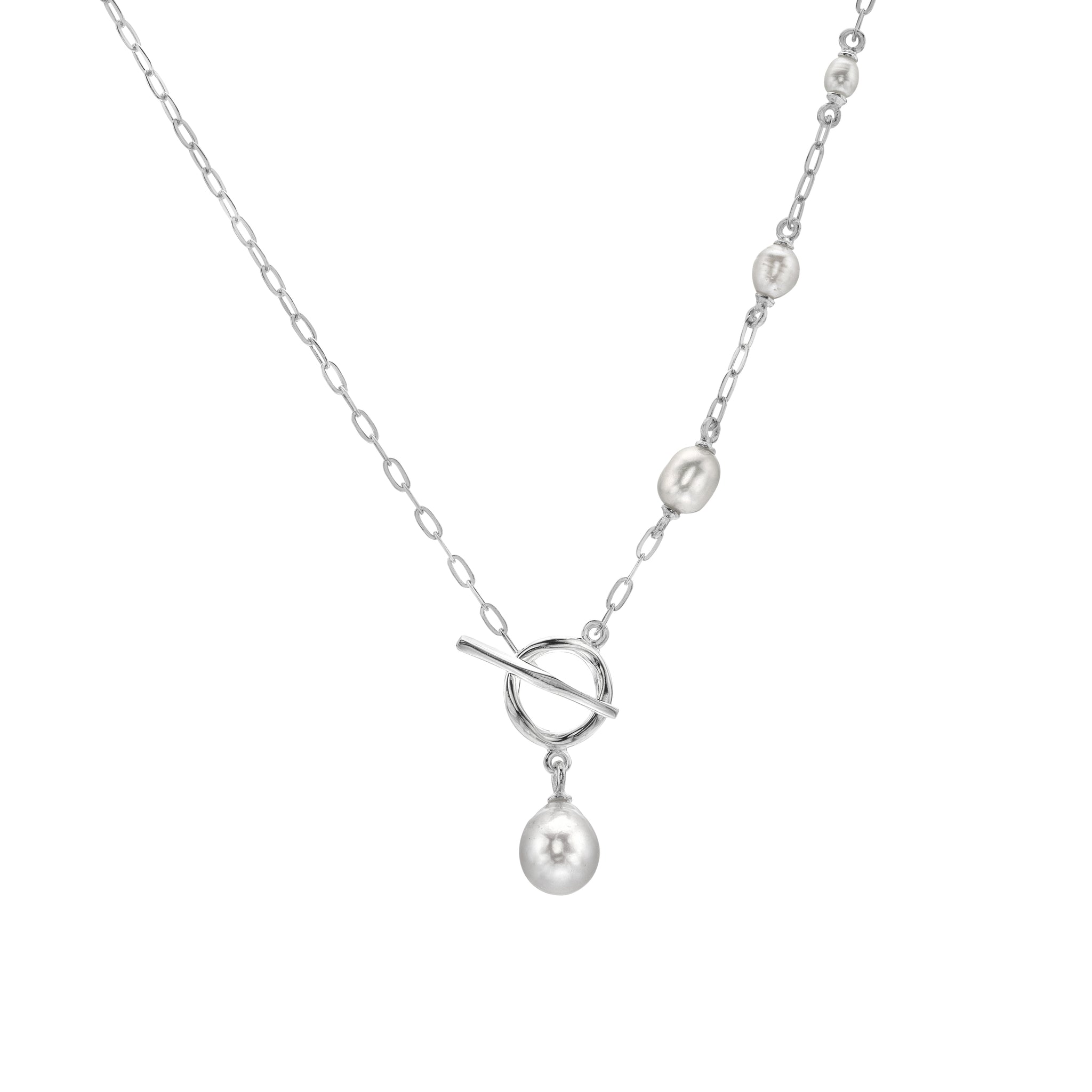 Sterling Silver Pearl Pendant Necklace | Freshwater Baroque Pearl 