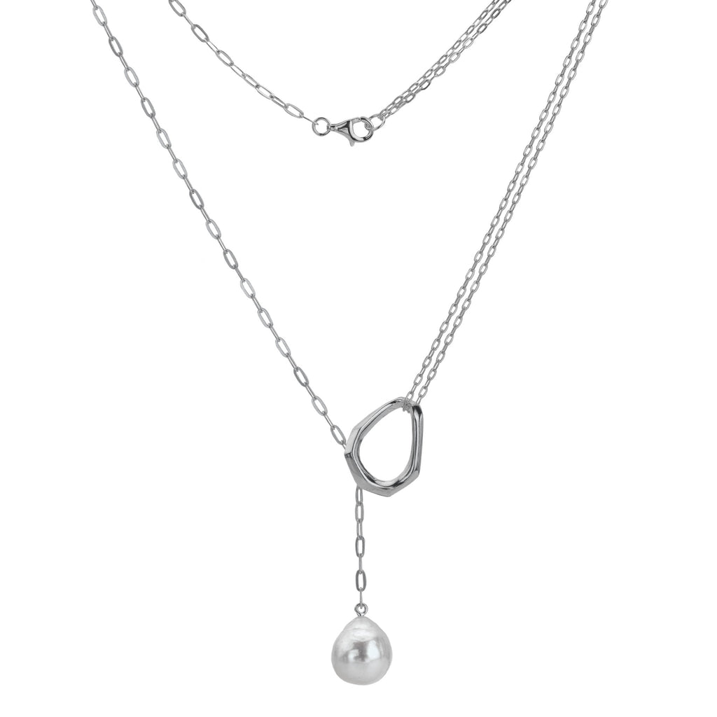 Baroque pearl mor stone necklace - SilverOrigins