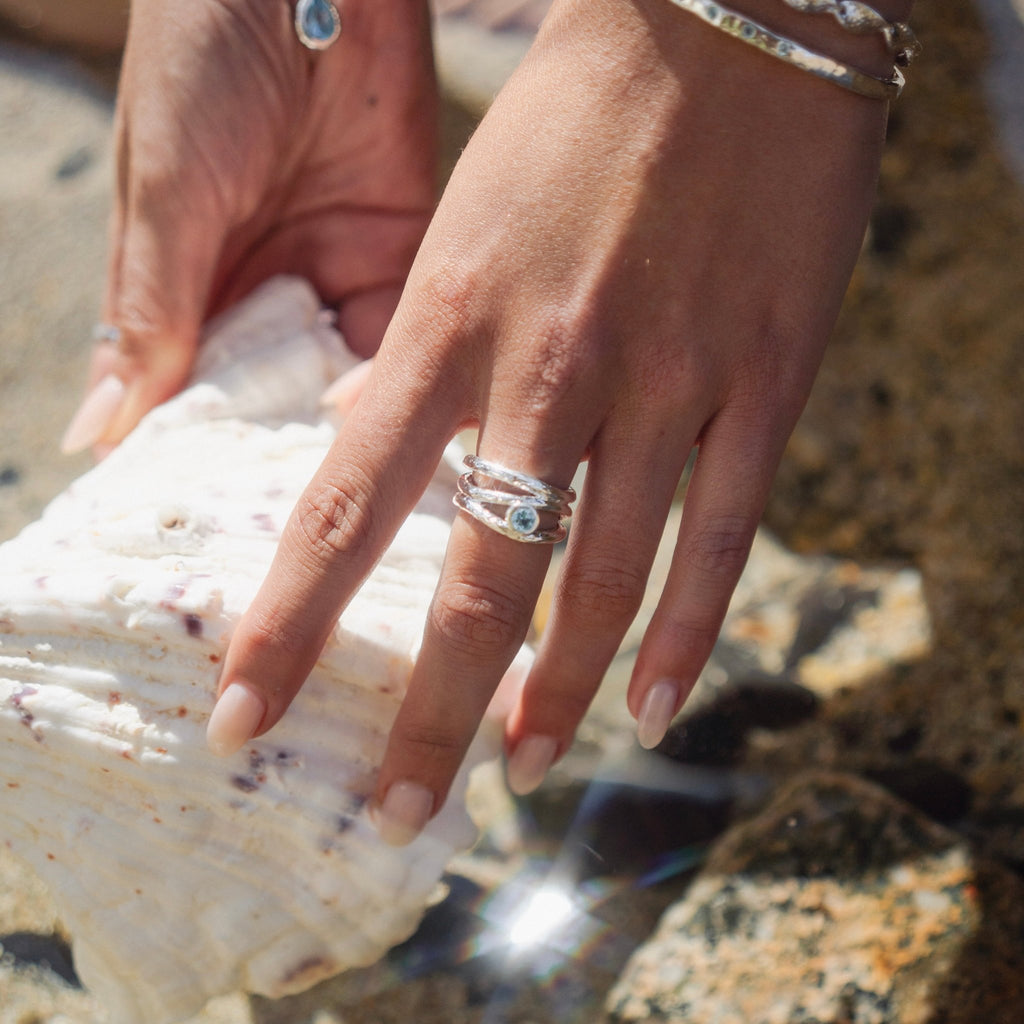 Blue tides ripple ring - SilverOrigins