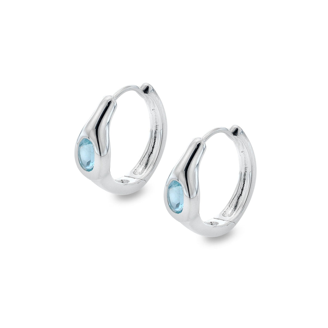 Blue Topaz Organic Midi Hoops