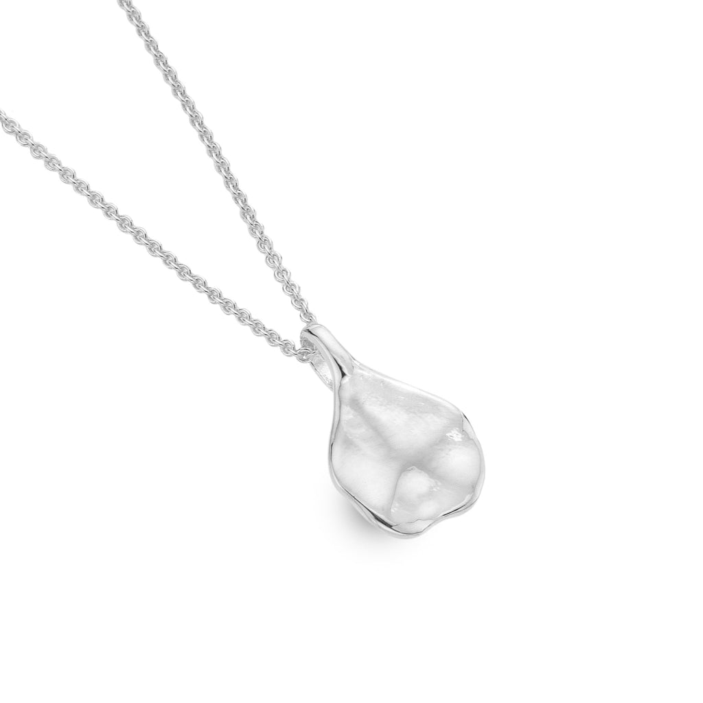 Engravable initial teardrop pendant - SilverOrigins