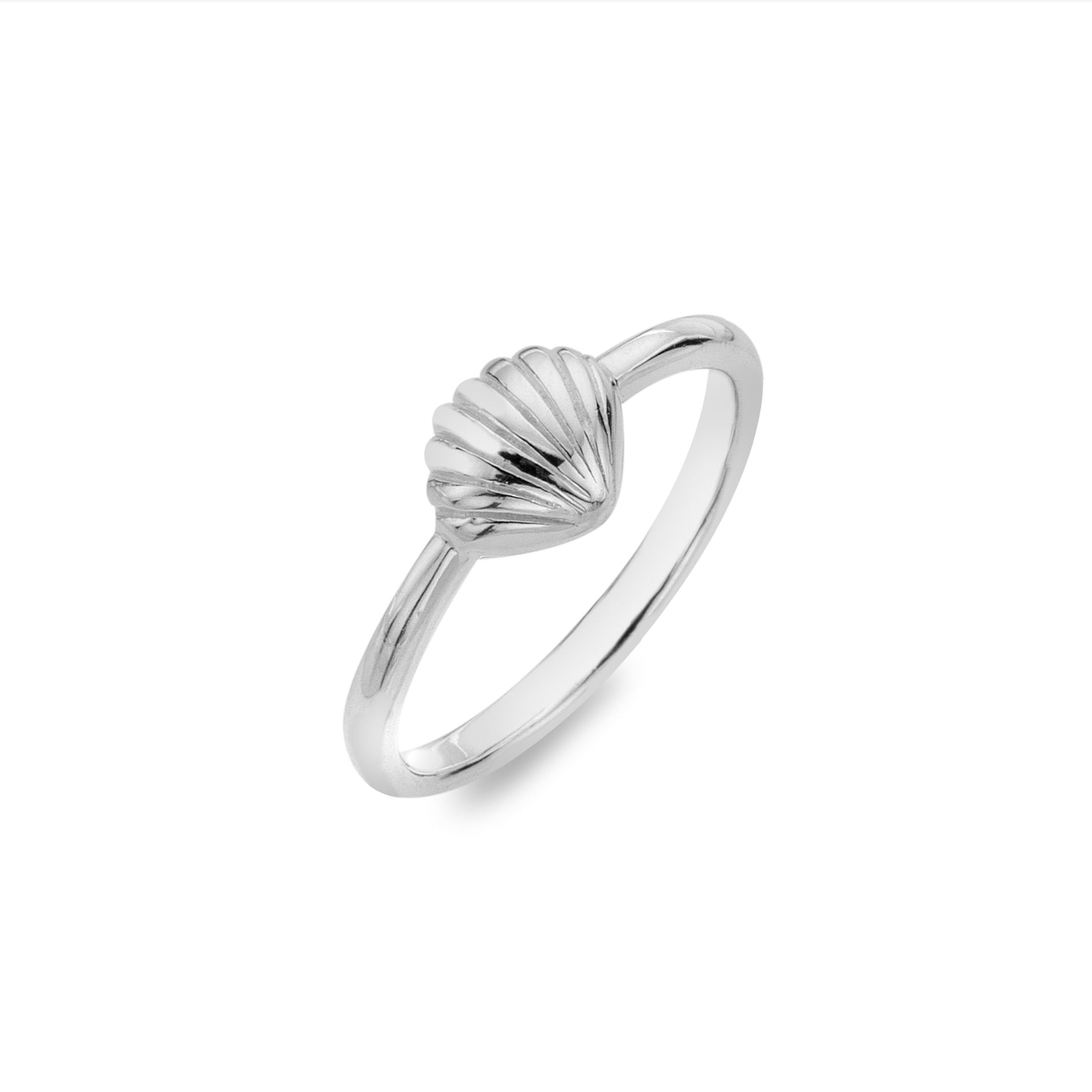 Shell Ring Silver Silver Clam Shell Ring