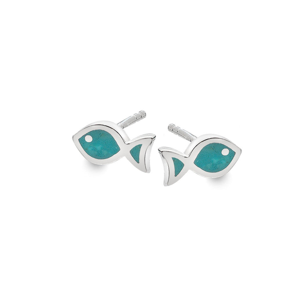 Mini Blue Fin Studs - SilverOrigins