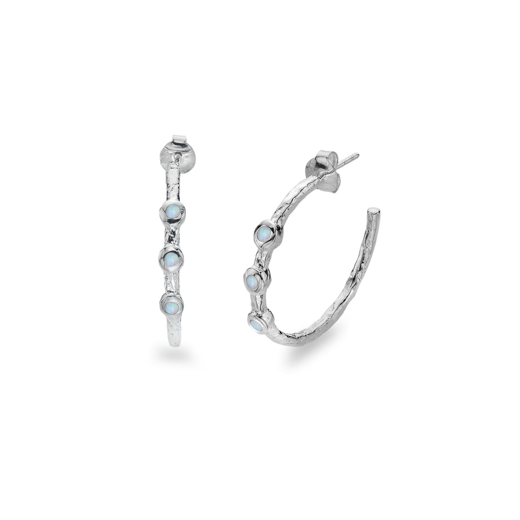 Sea siren opalite hoops - SilverOrigins