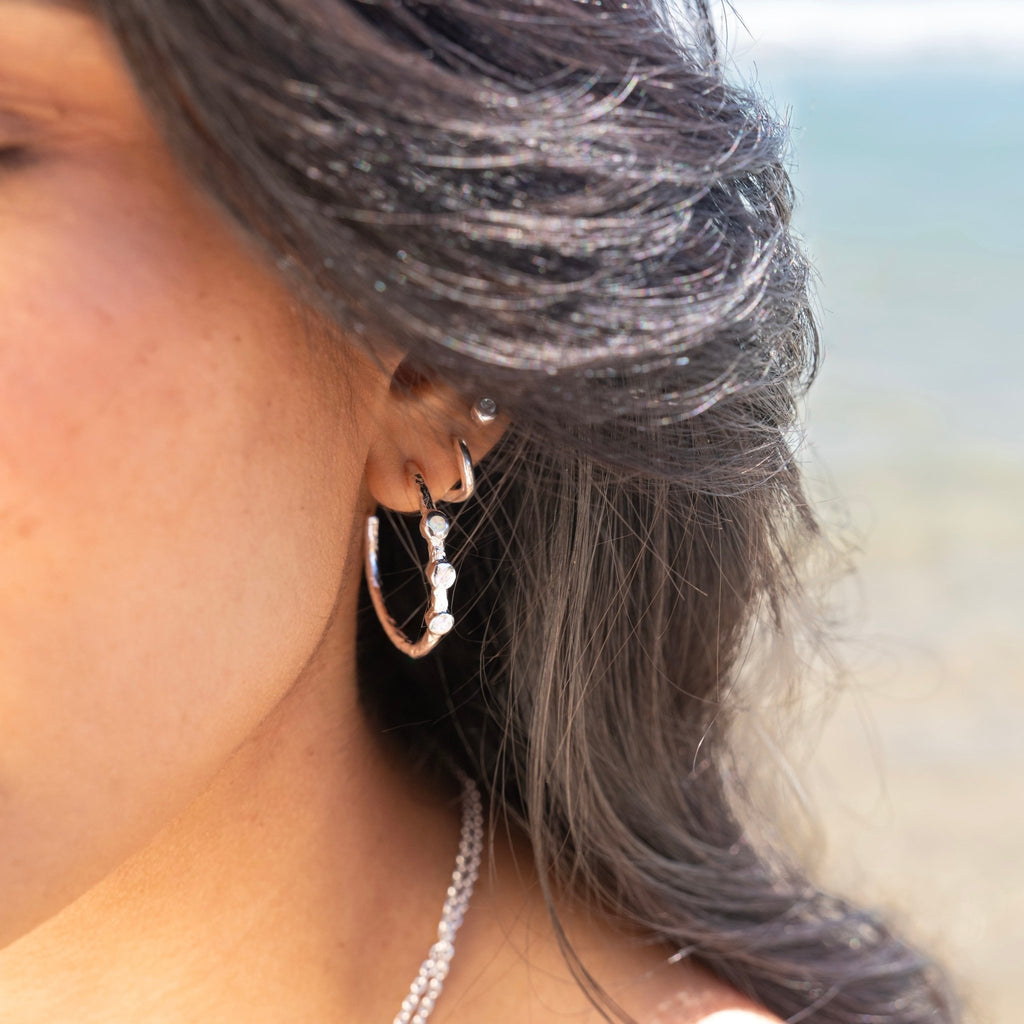 Sea siren opalite hoops - SilverOrigins