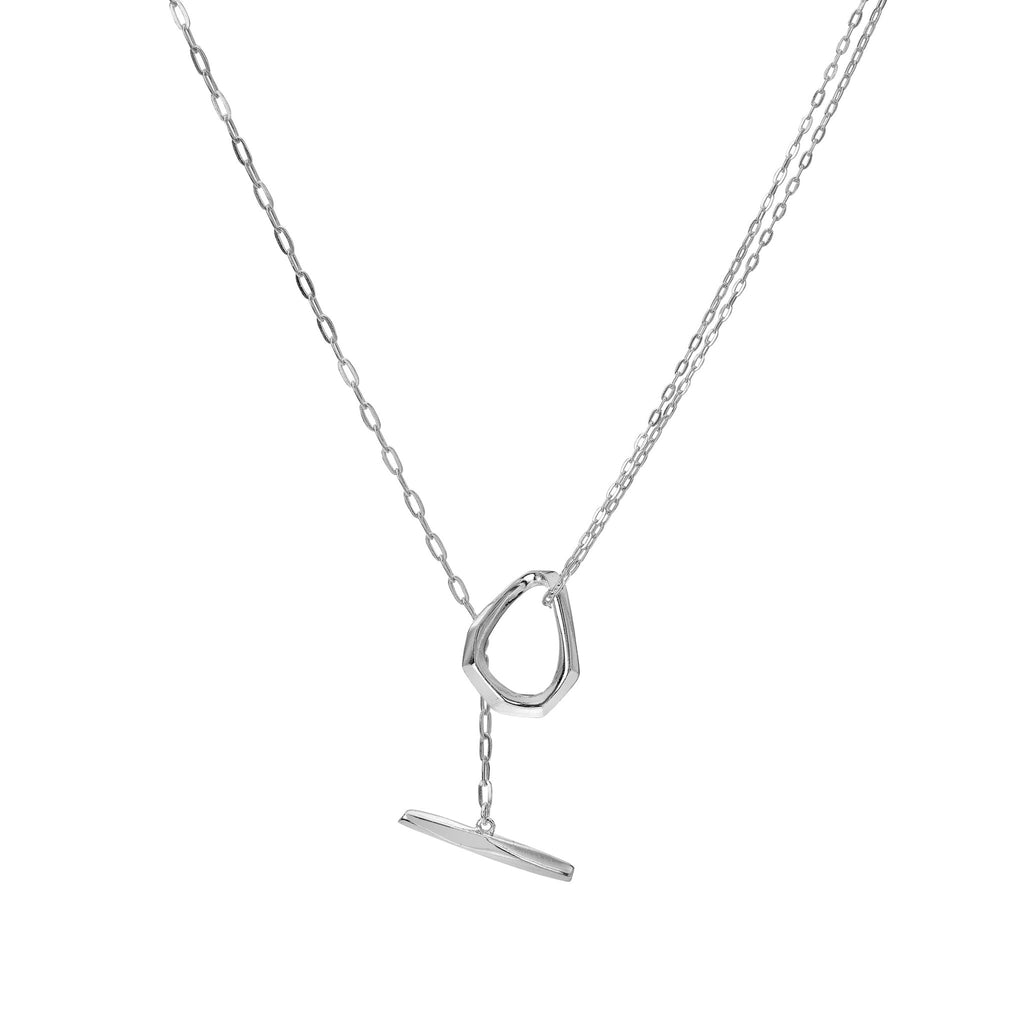 T - bar Mor Stone Necklace - SilverOrigins