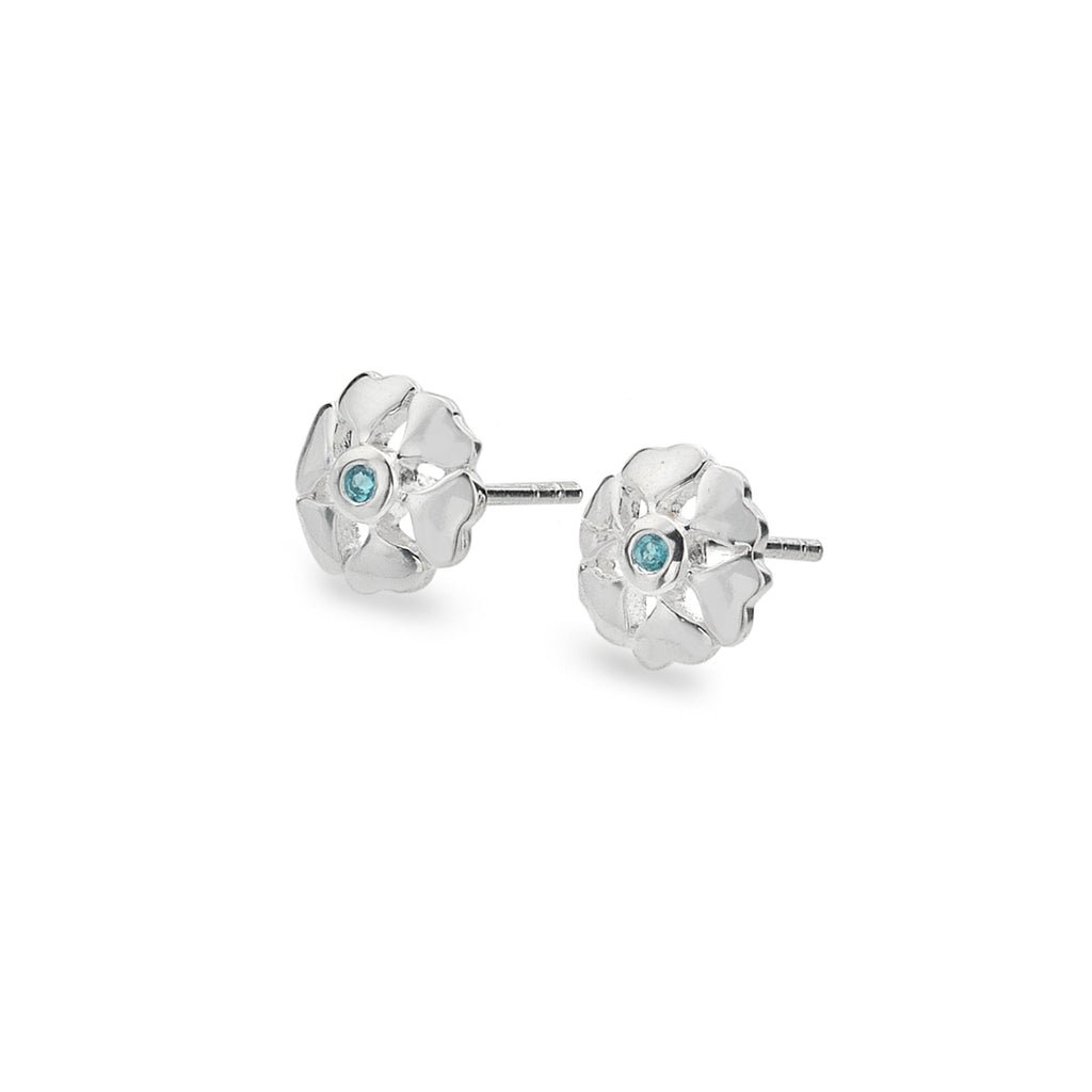 Topaz love flower studs - SilverOrigins