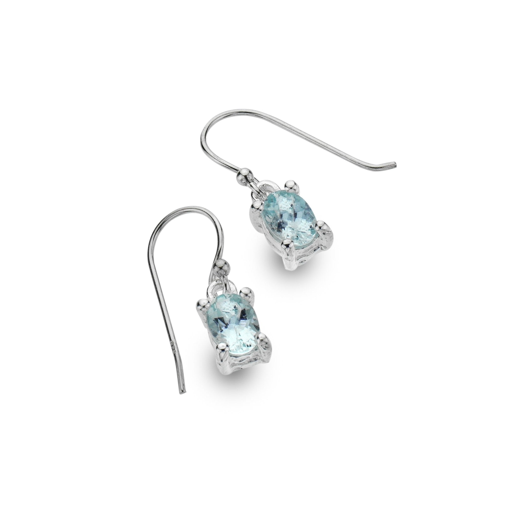 Aquamarine Jewelry Set, Square Victorian Set of Sky Blue Earrings, Pen –  Silver Embrace
