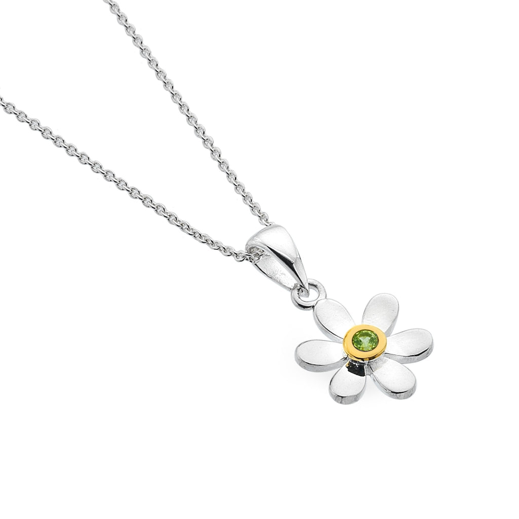 August birthstone daisy pendant - SilverOrigins