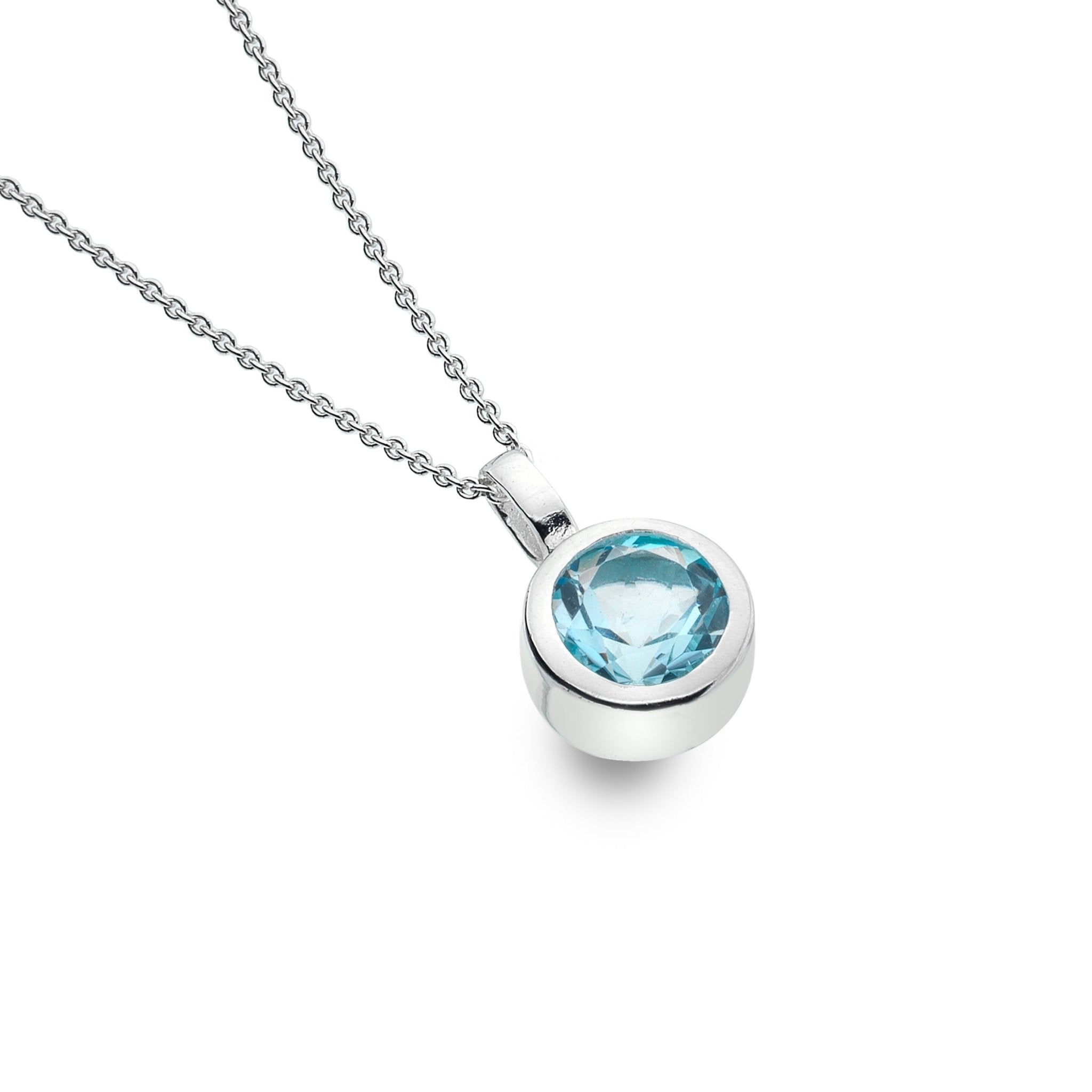 Gemstone Pendant Genuine Blue Topaz Necklace Blue Topaz Pendant