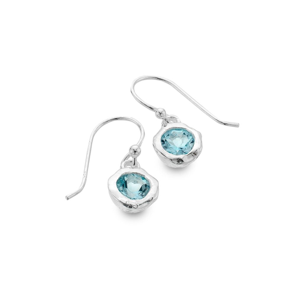 Blue topaz rock earrings - SilverOrigins