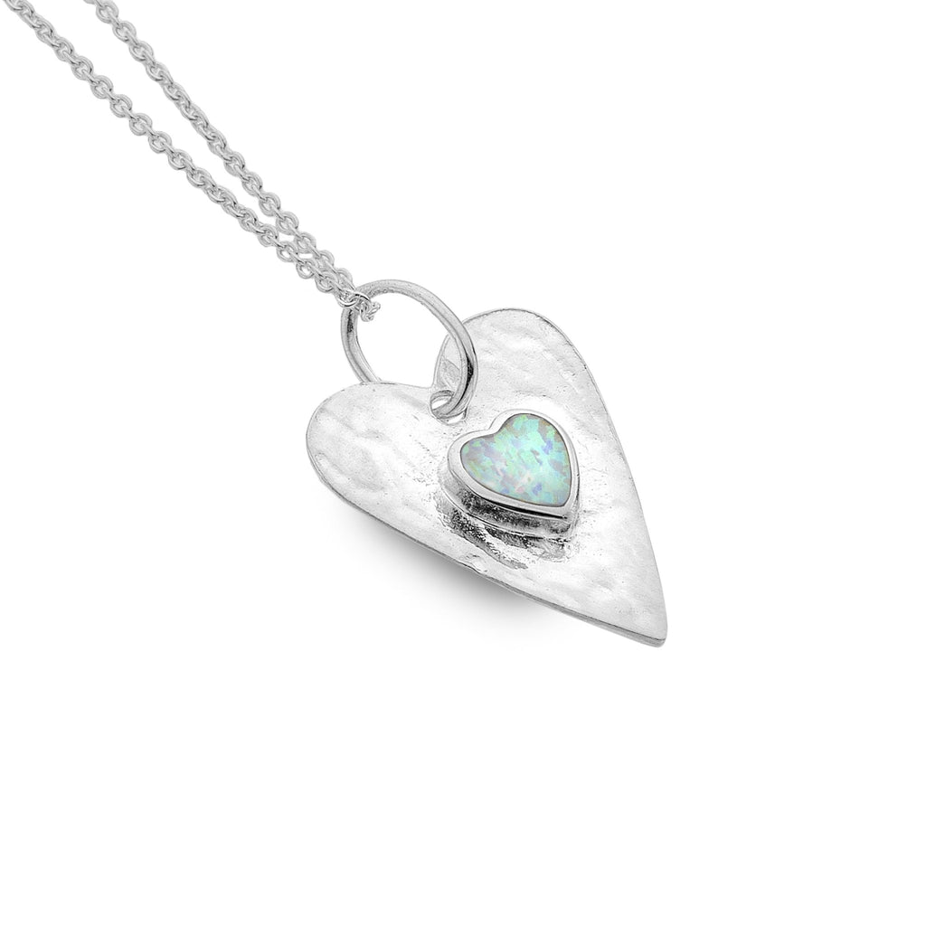 Forever opalite heart pendant - SilverOrigins