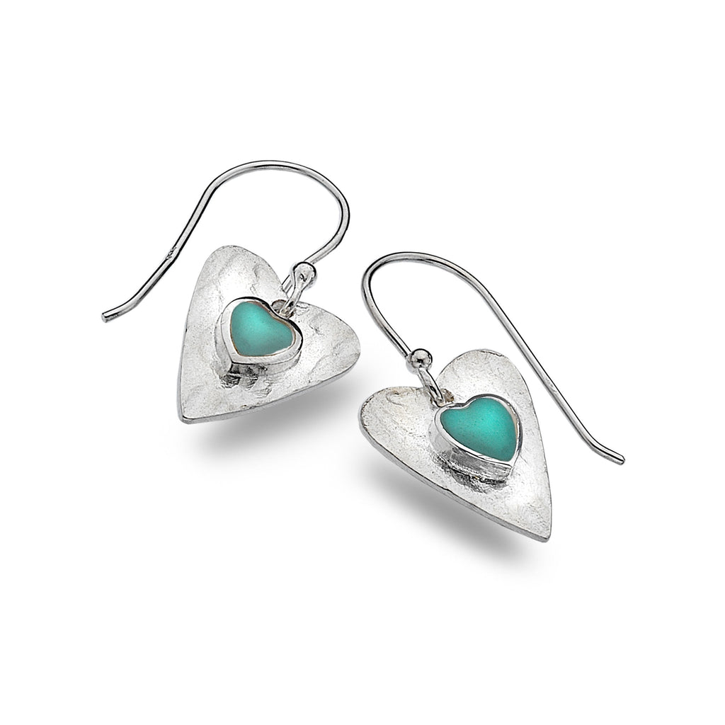 Forever Turquoise Heart Earrings - SilverOrigins