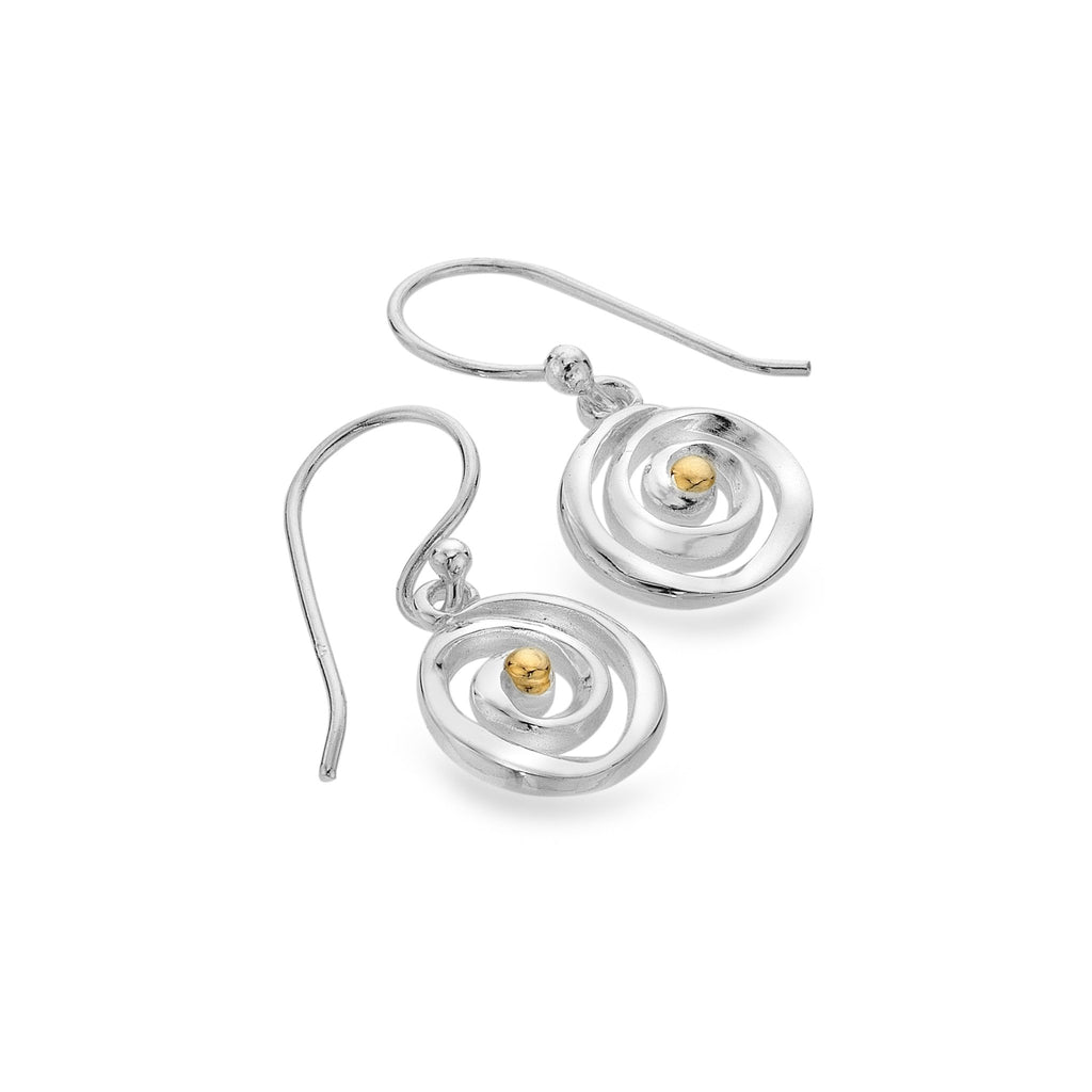 Gold swirl earrings - SilverOrigins