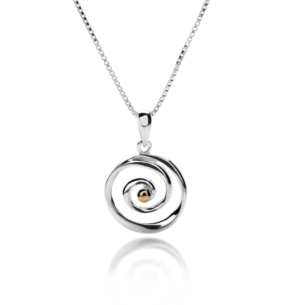 Gold swirl pendant - SilverOrigins