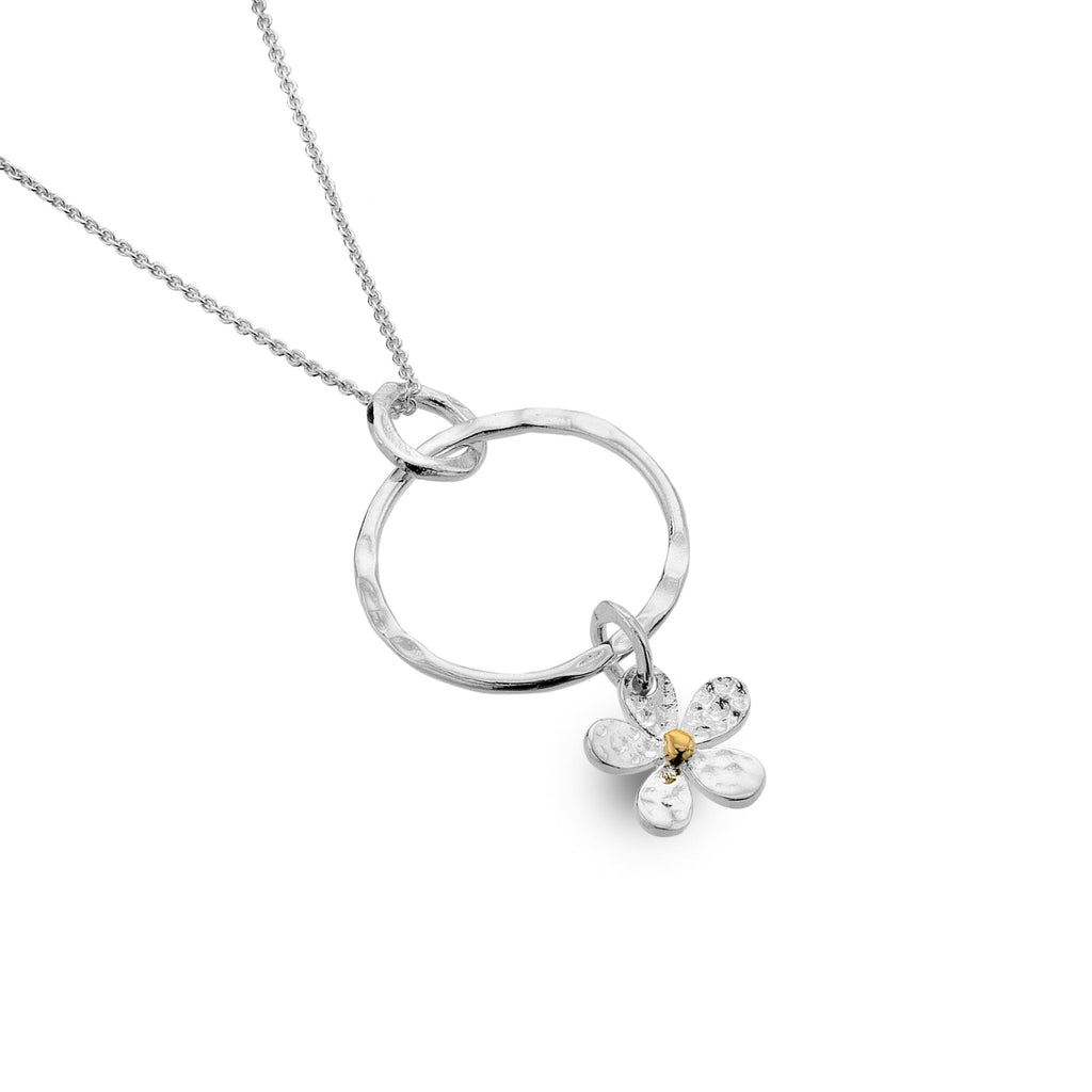 Hammered daisy pendant - SilverOrigins