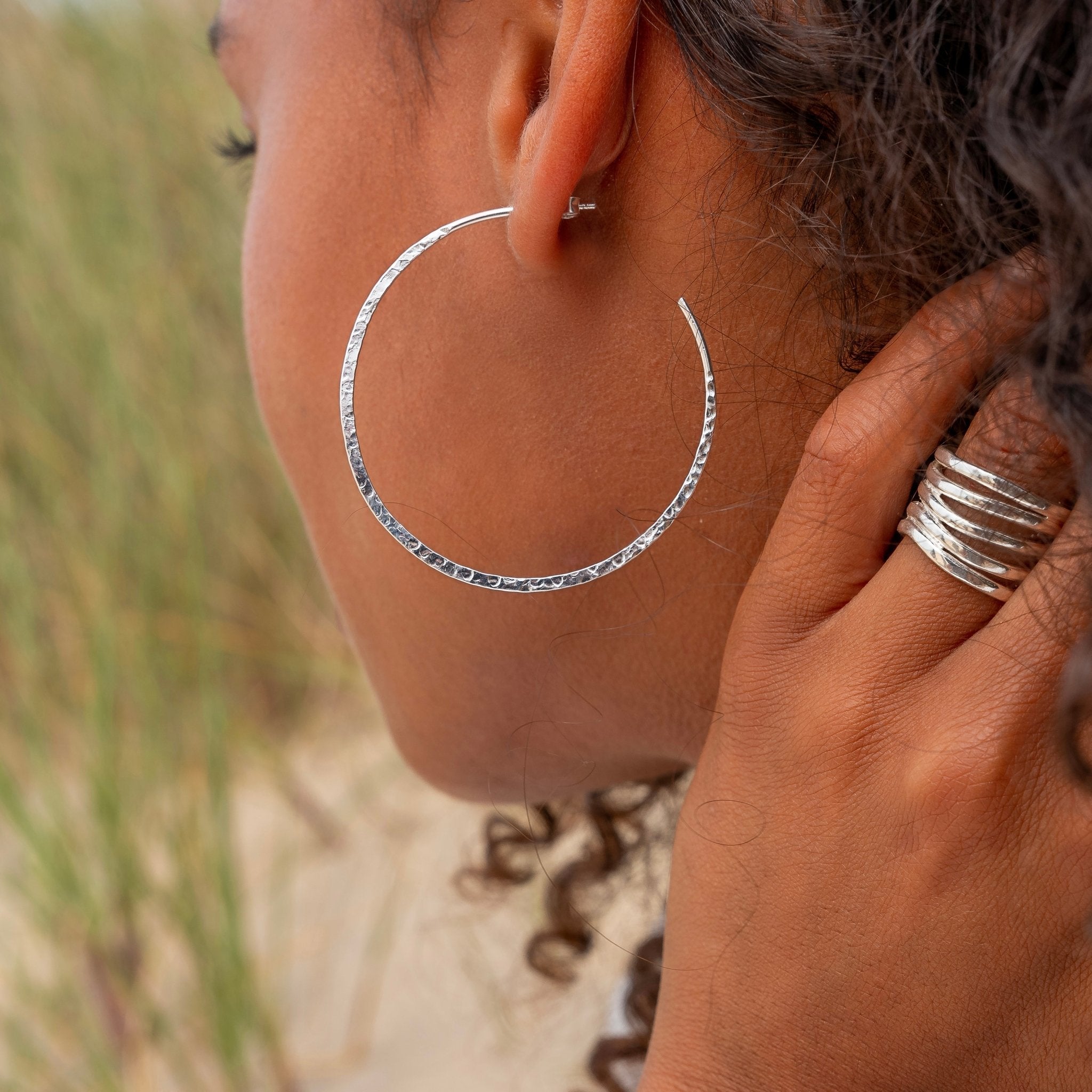Buy Hammered Hoops 925 Sterling Silver Earrings, Circle Hammered Dangle  Earrings, Handmade Silver Hoop Earrings, Earrings Jewellery Online in India  - Etsy | 925 sterling silver earrings, Jewelry earrings, Silver hoop  earrings