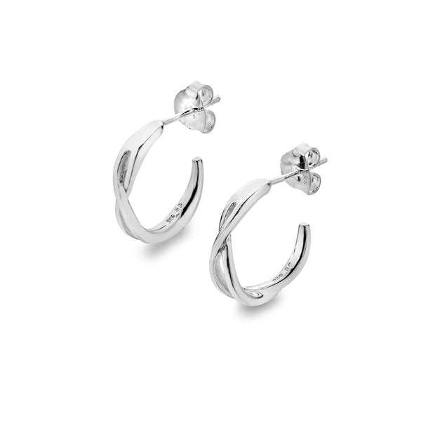 【HYERES LOR】24SS★ H Subni Silver Twist One Touch Earrings infinity-twist-hoops-