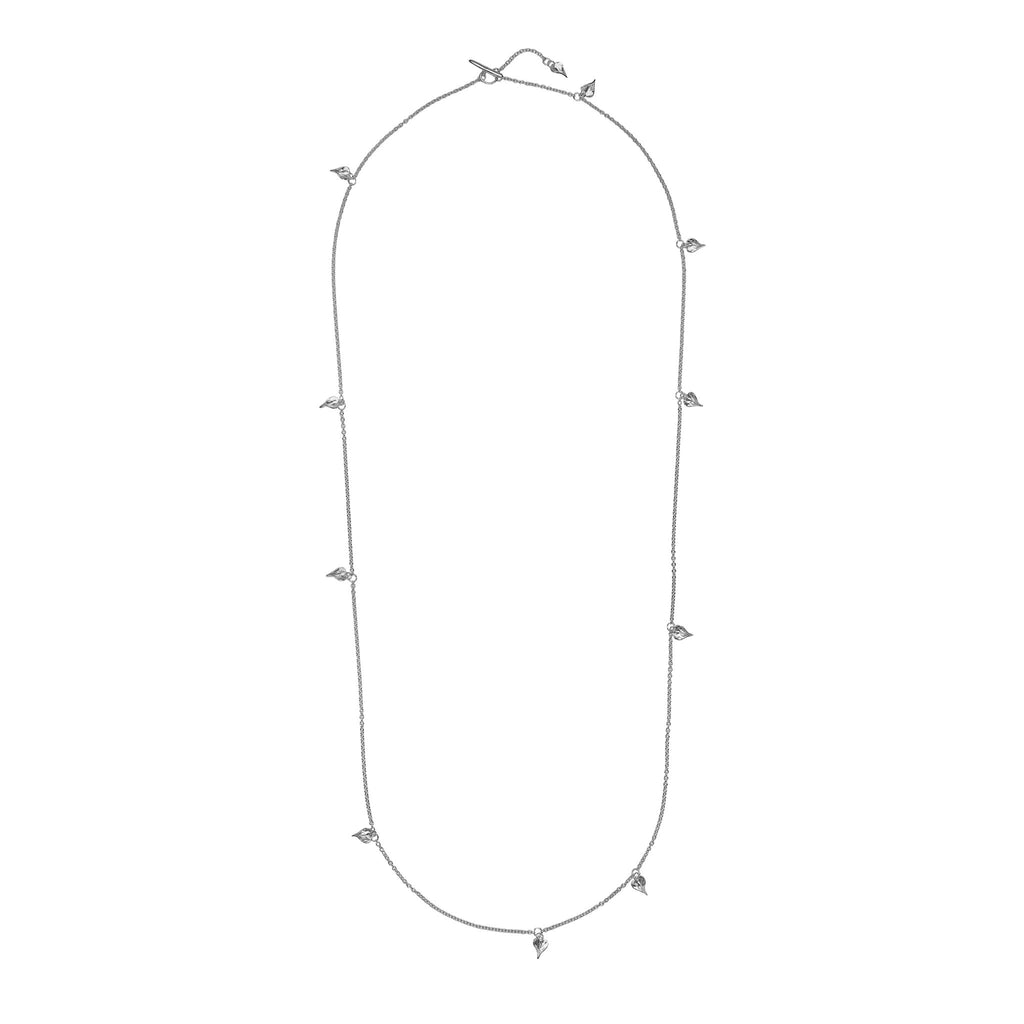 Leaf heart long necklace - SilverOrigins