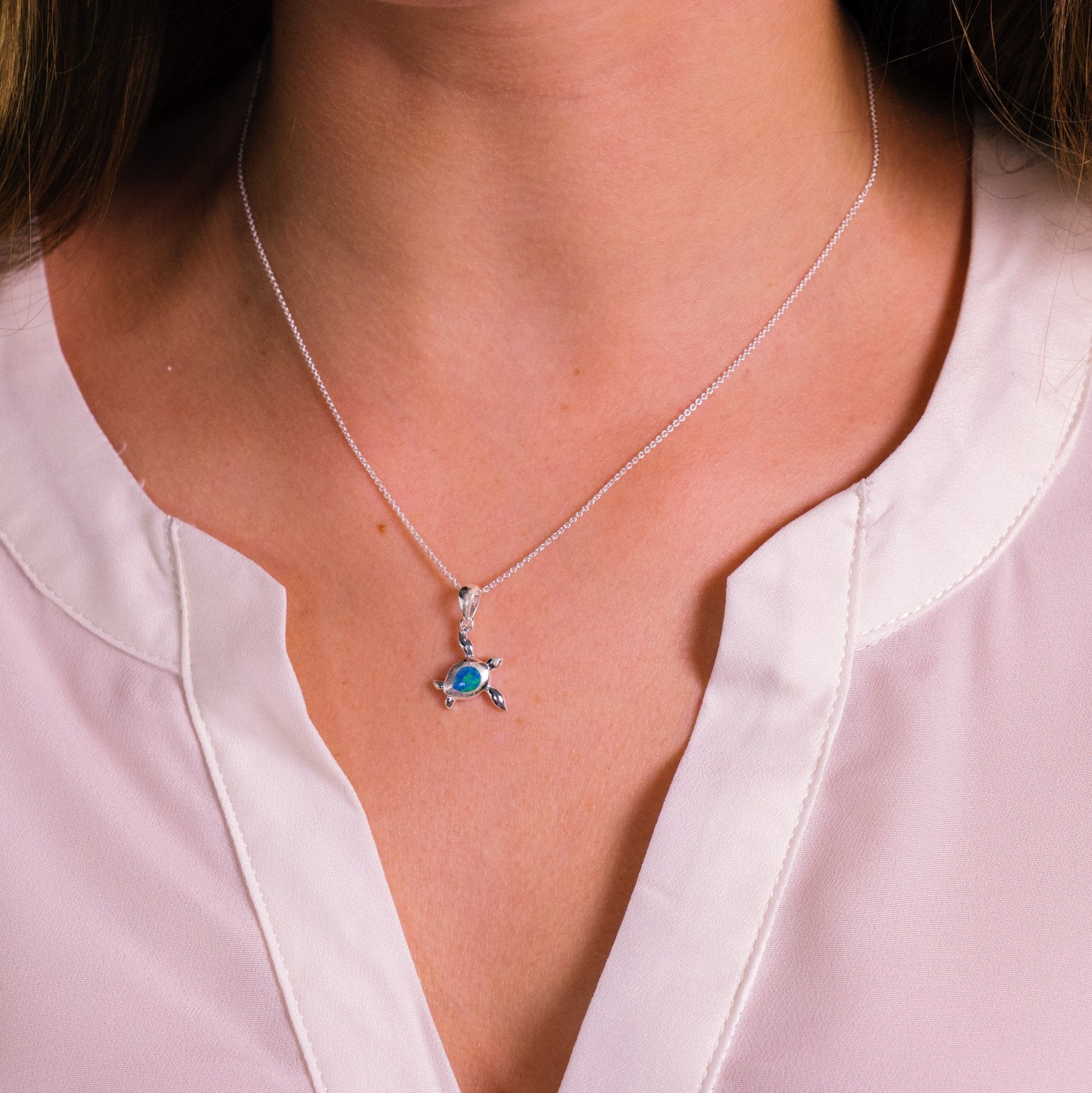 Pandora Style Blue Turtle Necklace - SCN446
