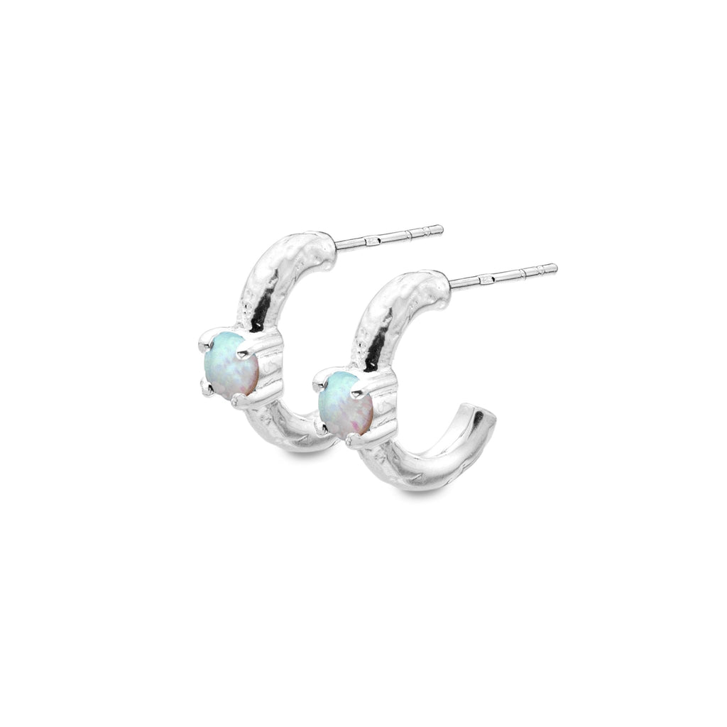 Opalite mini hoops - SilverOrigins