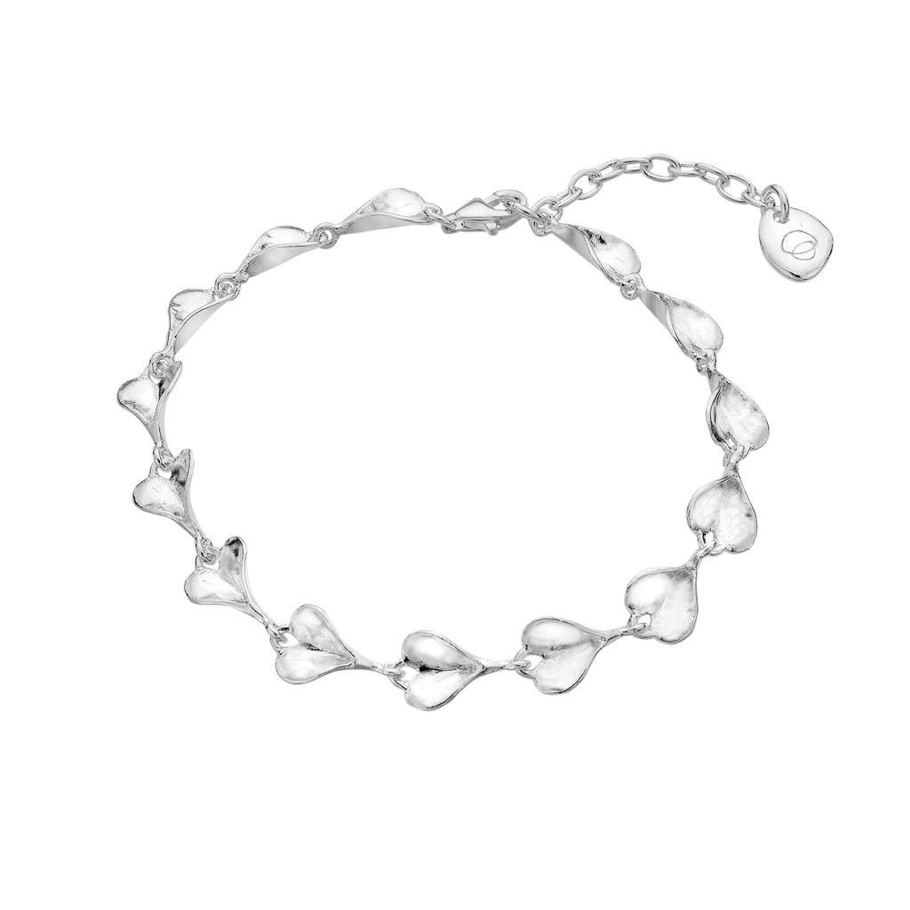 Petite leaf heart bracelet - SilverOrigins