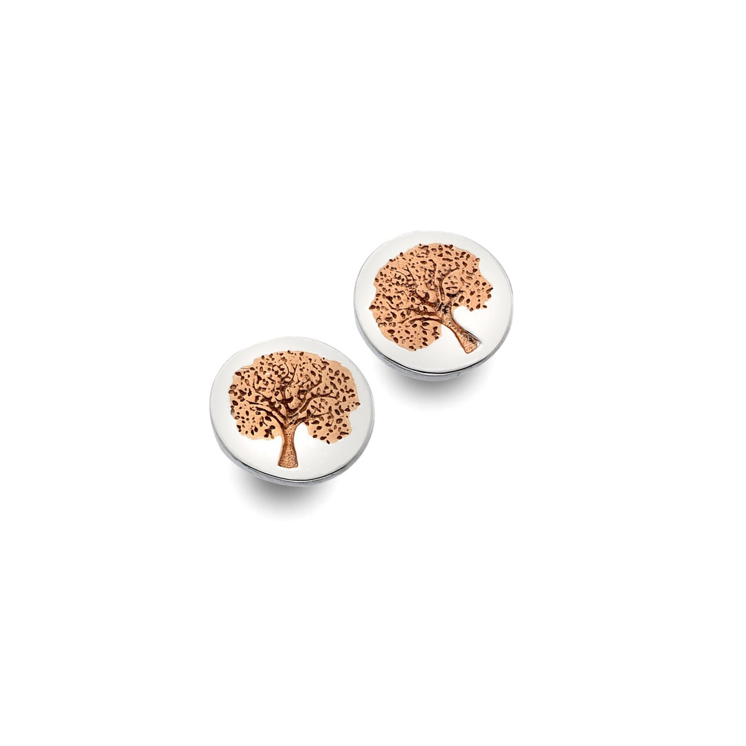 Rose gold tree of life studs