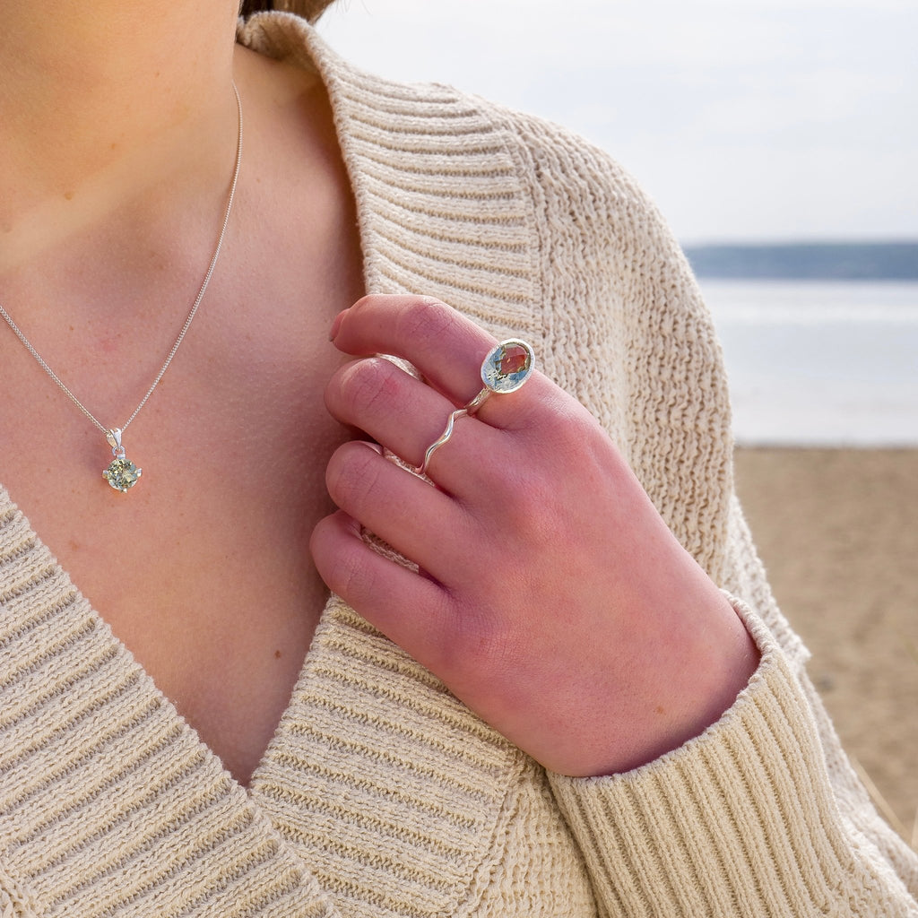 Sea gem Quartz pendant - SilverOrigins