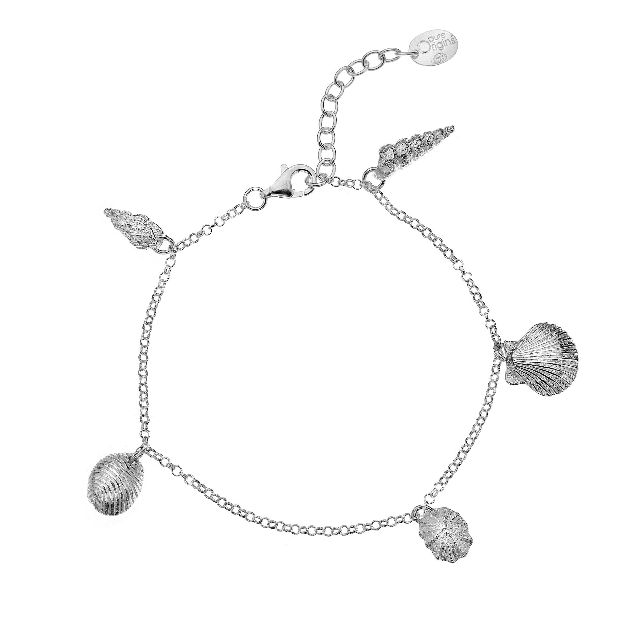 Turtleland 925 Sterling Silver Sea Shell Locket Bracelet – Elegant Fashion Jewelry