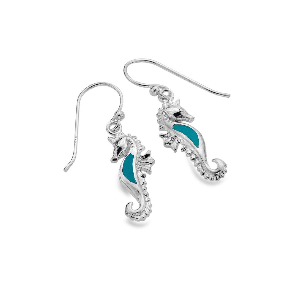 Turquoise seahorse earrings - SilverOrigins