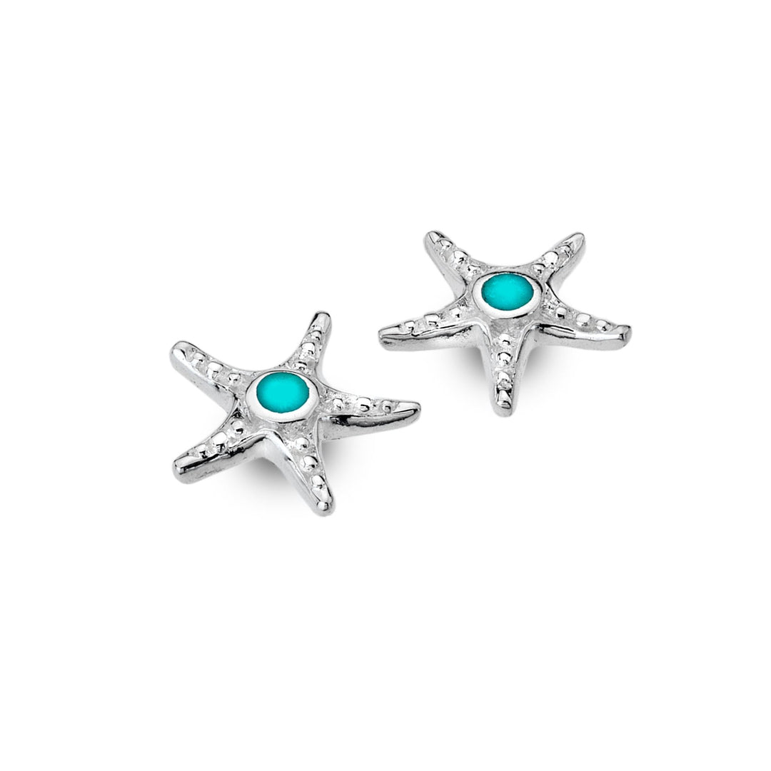 Turquoise Starfish Studs