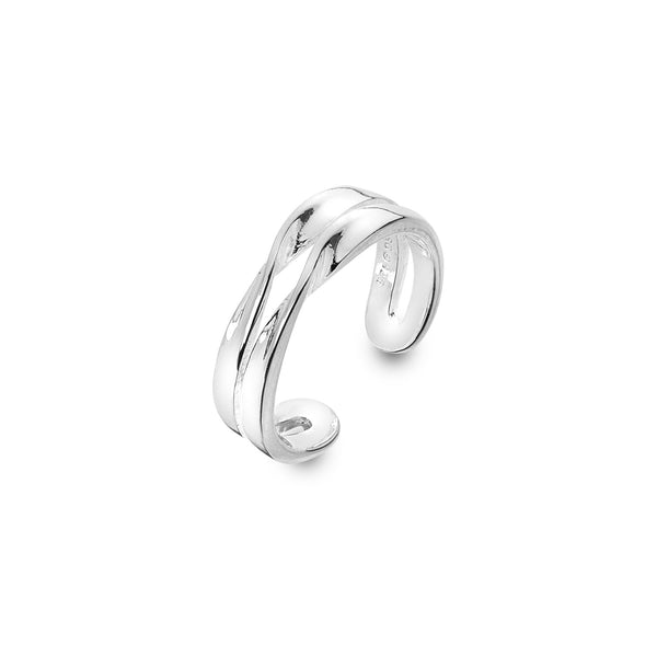 Twist Toe Ring - Sterling Silver Double Band Design