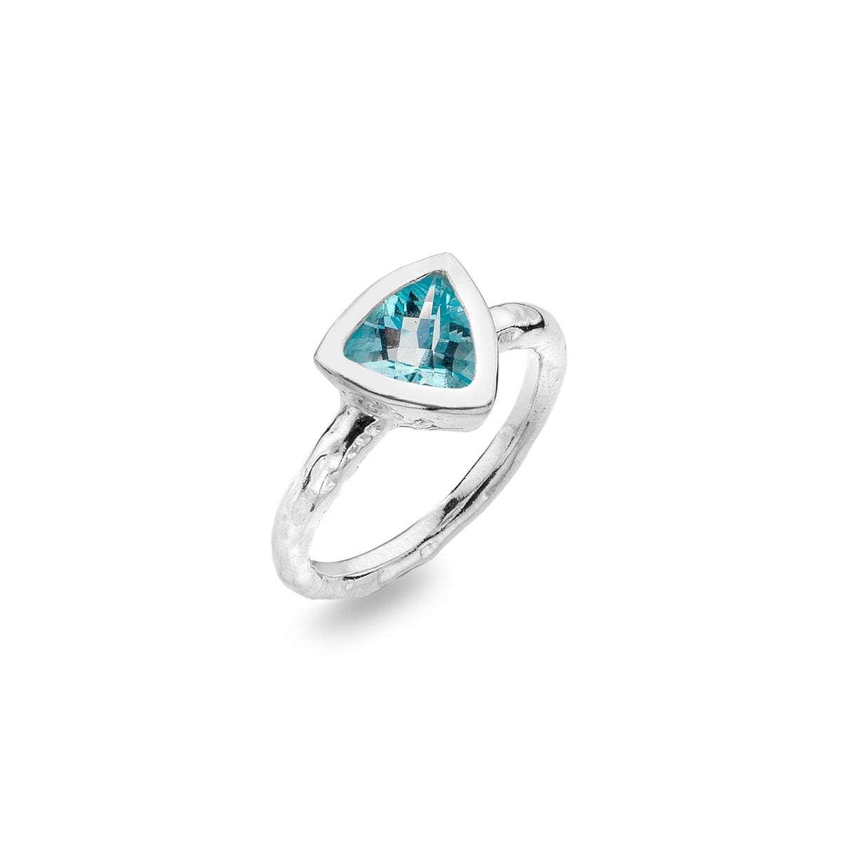 Water Element Ring - Sterling Silver & Blue Topaz Solitaire Trillion ...